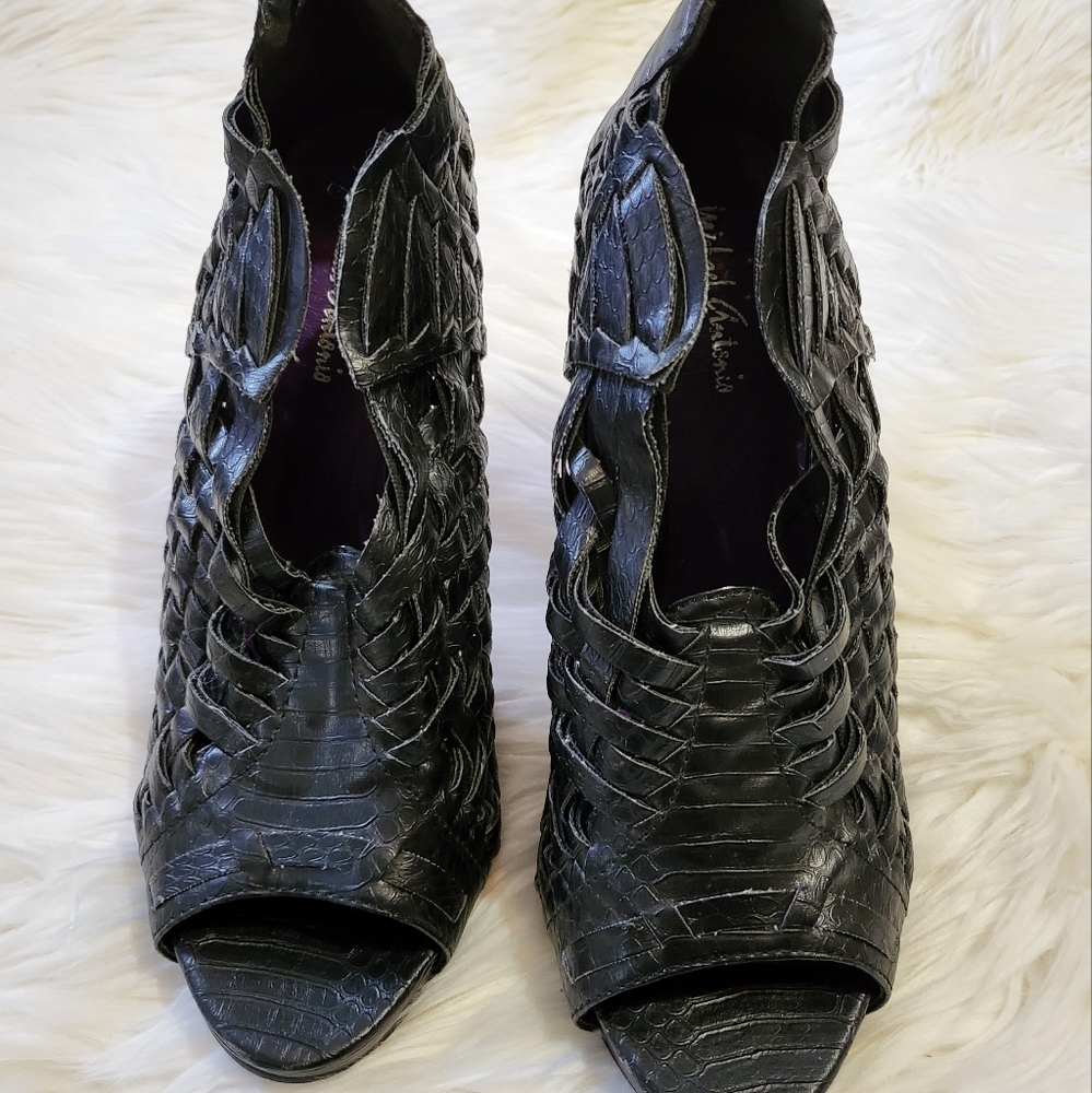 Michael Antonio - Black Open Toe, Heel Zipper - Size 8